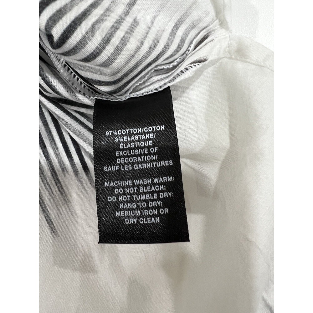 Lafayette 148  Black/White Striped Top w Elastic Off The Shoulder  P (0/2) - Picture 6 of 14